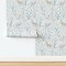 Neutral Blue Forest Animals Botanical Nursery Bohemian Chinoiserie Farmhouse Cottagecore Baby Shower Custom Removable Wallpaper by Spoonflower Peel & Stick Wallpaper 2FT Wide